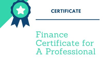 Finance Certificate for A Professional – Should Know